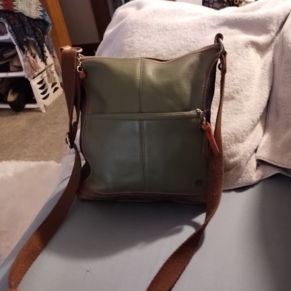 Sak Green/Blue Pebbled Leather Lucia Crossbody Bag - Picture 1 of 5